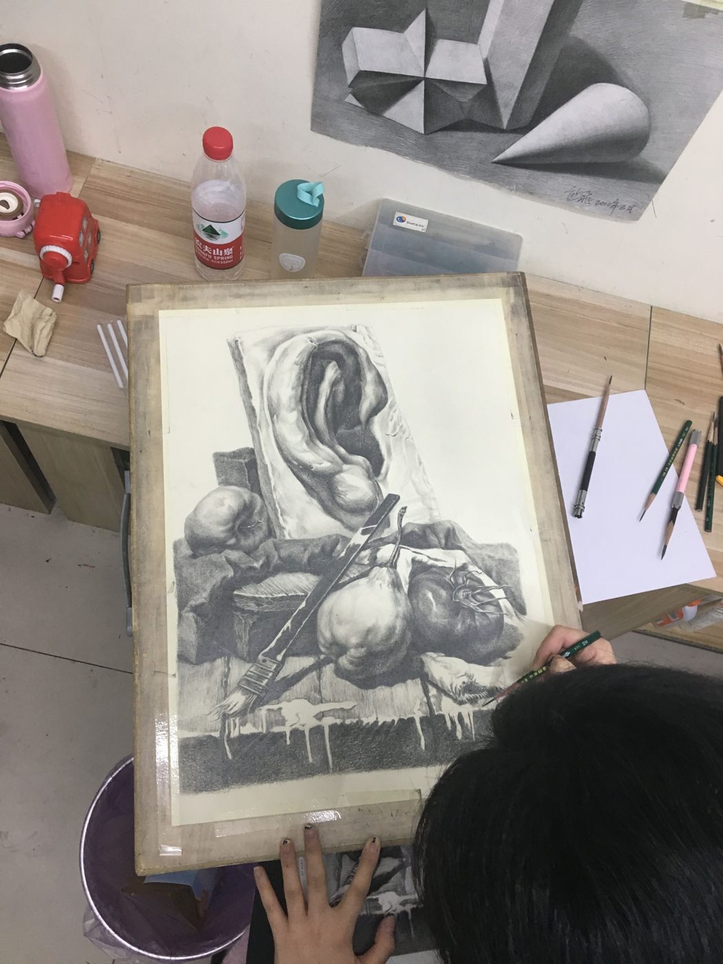 课堂写生与作品现场