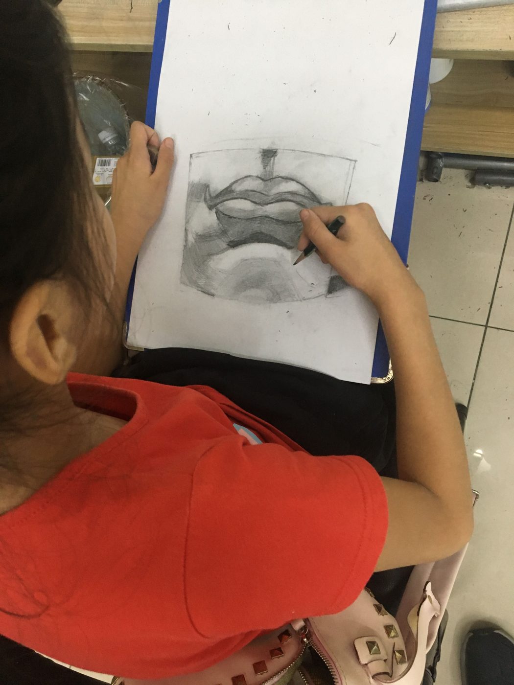 课堂写生与作品现场